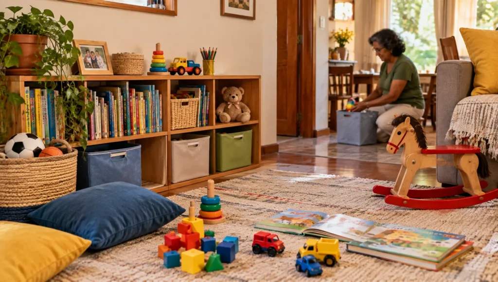 Cantinho de brincadeiras para os netos na casa dos avós