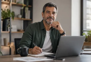 Pessoa brasileira planejando novos caminhos para empreender depois dos 40