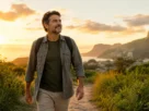Pessoa madura caminhando em direção ao horizonte representando uma nova fase da vida com propósito e novos caminhos